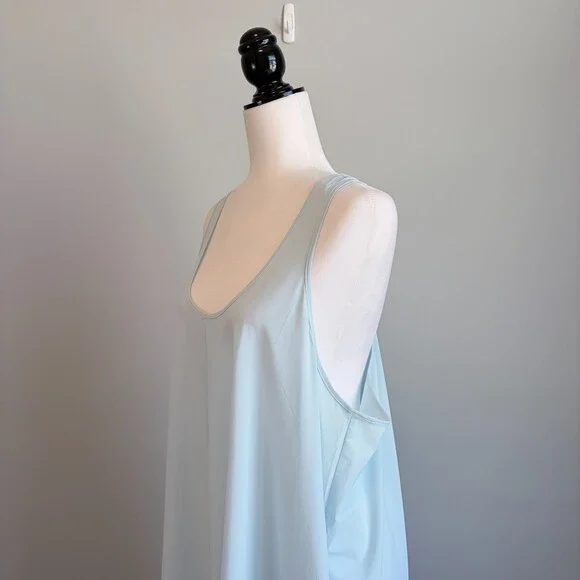 Athleta Presidio Maxi Dress Traveler High Low Coastal Chic Light Blue Women’s XL - Picture 6 of 10